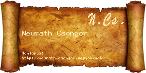 Neurath Csongor névjegykártya